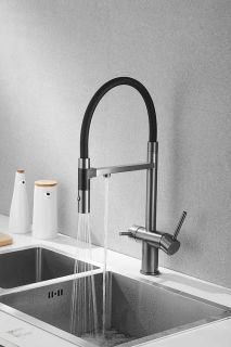 Смеситель для кухни Rose R958T пепельный